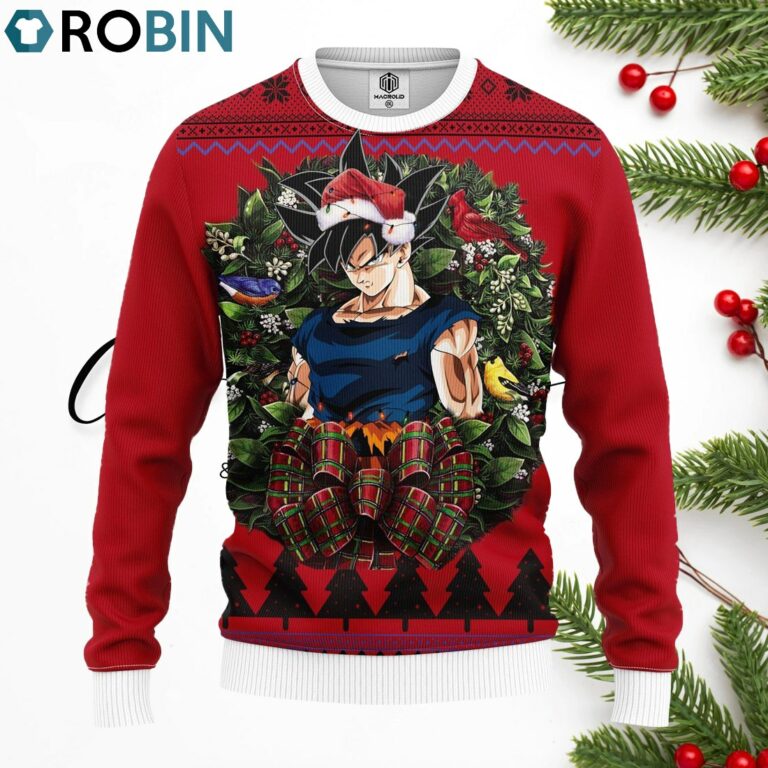 Goku Ultra Instinct Sign Shintani Noel Merry Christmas Ugly Christmas Sweater