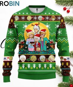 golden girls ugly christmas sweater green 1 y9cgtl