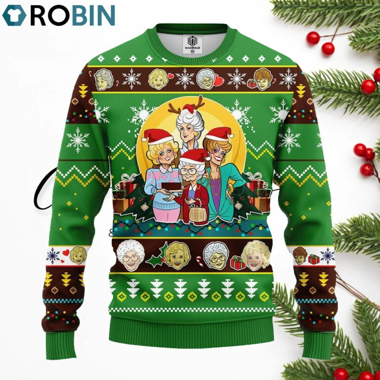 Golden Girls Ugly Christmas Sweater Green