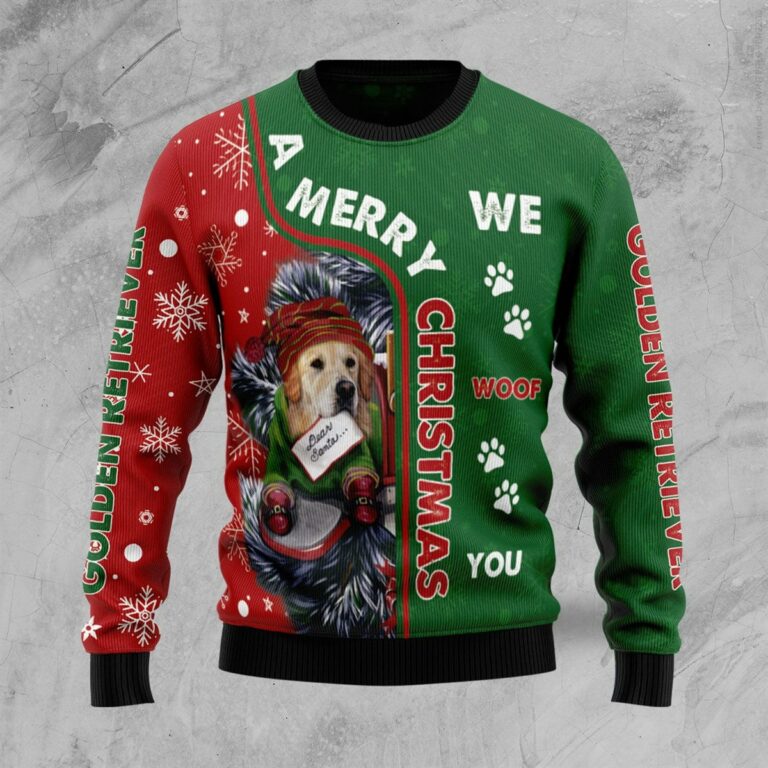 Golden Retriever Christmas Ugly Sweatshirt, Sweater