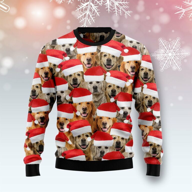 Golden Retriever Group Awesome Christmas Ugly Sweatshirt, Sweater