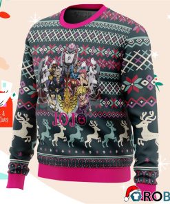 golden wind jojos bizarre adventure ugly christmas sweater 4 Qhniq
