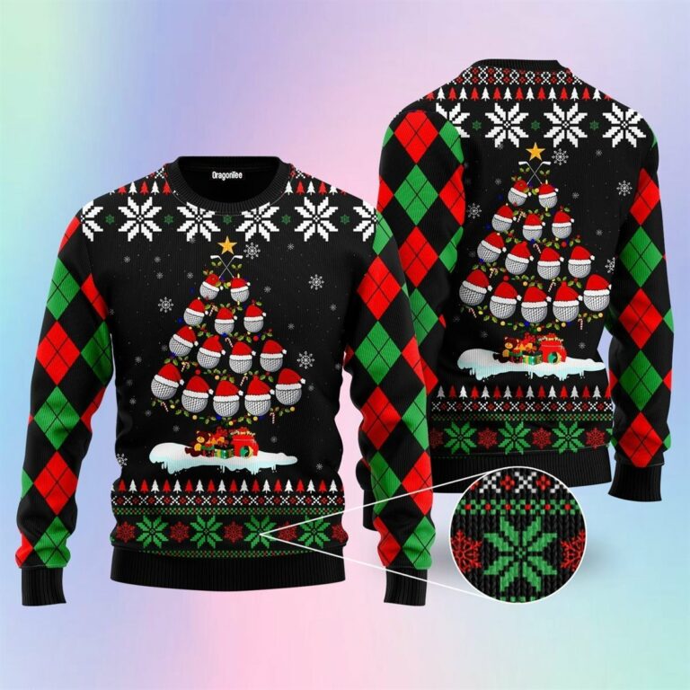 Golf Christmas Tree Snow Christmas Ugly Sweatshirt, Sweater