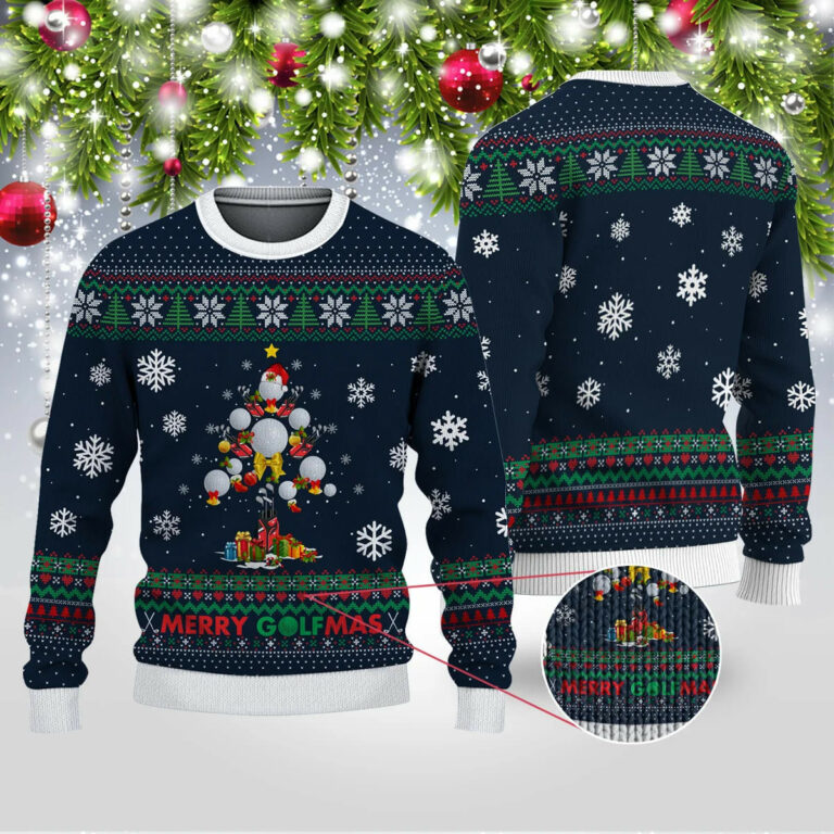 Golfer Mery GolfMas Pine Golf Ugly Sweatshirt, Sweater