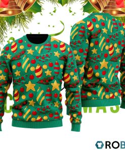 Green Tree With Star In Pattern 3D Print Ugly Christmas Sweater RB2409