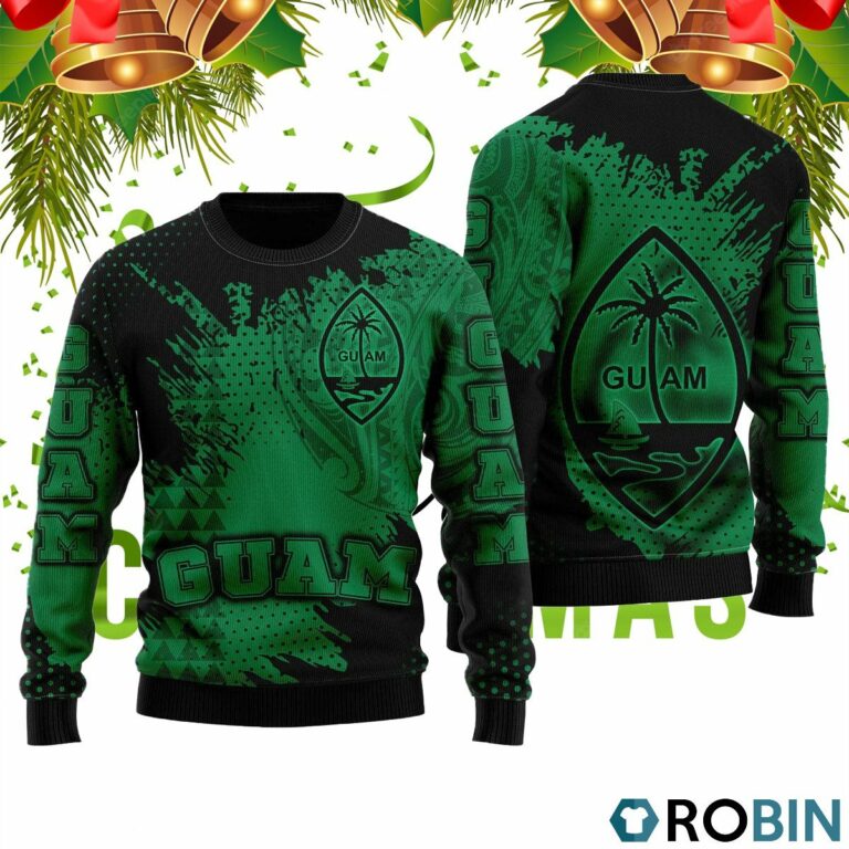 Guam Coat Of Arms Green Cool 3D Print Ugly Christmas Sweater RB2052