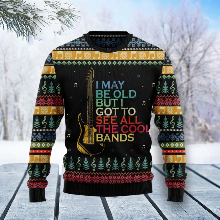 Guitar Old Vintage Christmas Ugly Sweatshirt, Sweater