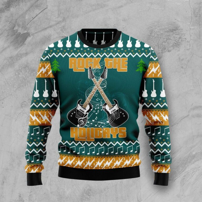 Guitar Rock The Holiday Ugly Sweatshirt, Sweater