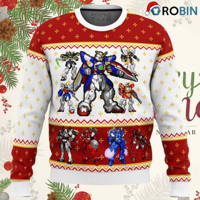 Gundam Wing Sprites Ugly Christmas Sweatshirt, Sweater
