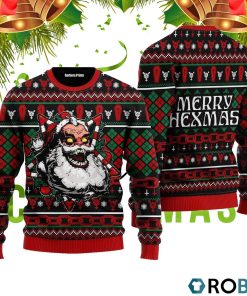 Hail Santa Merry Hexmas Ugly Christmas Sweater RB4237