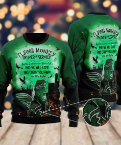 Halloween Witchcraft Flying Monkey Christmas Ugly Sweatshirt, Sweater
