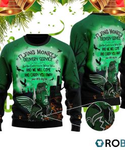 Halloween Witchcraft Flying Monkey 3D Print Ugly Christmas Sweater RB2039