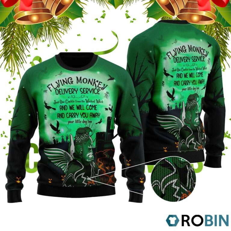 Halloween Witchcraft Flying Monkey 3D Print Ugly Christmas Sweater RB2039