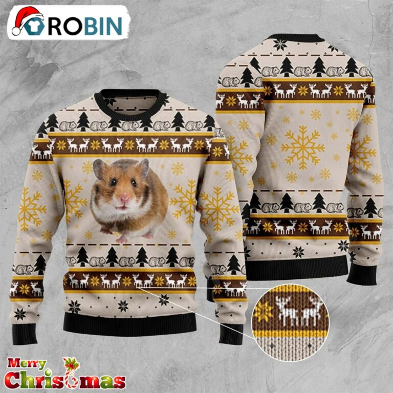 Hamster Cute Unisex Ugly Christmas Sweater – Xmas Jumper Holiday Pullover