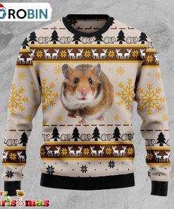 Hamster Cute Unisex Ugly Christmas Sweater – Xmas Jumper Holiday Pullover