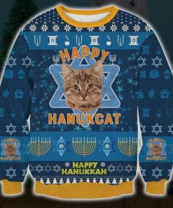 Happy Hanukcat Ugly Sweatshirt, Sweater
