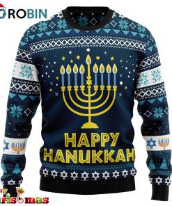 happy hanukkah ugly christmas sweater lover xmas sweater gift 1 il3njh