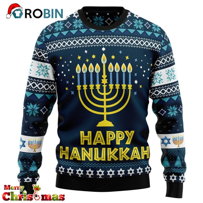 Happy Hanukkah Ugly Christmas Sweater – Lover Xmas Sweater Gift