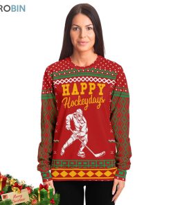Happy Hockeydays Ugly Christmas Sweatshirt, Sweater