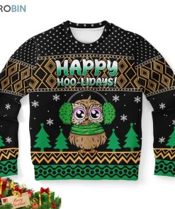 happy hoo lidays owl ugly christmas sweatshirt sweater 1 bew7qs