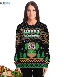 happy hoo lidays owl ugly christmas sweatshirt sweater 3 ezdmrd
