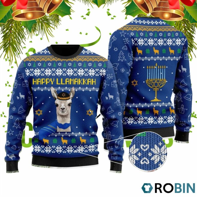 Happy Llamakkah Ugly Christmas Sweater RB4425