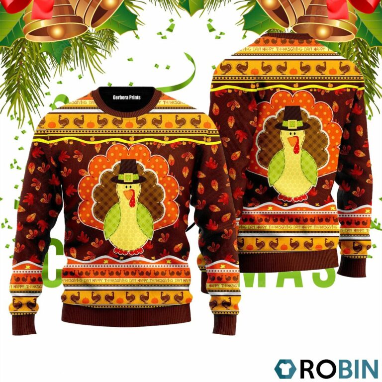 Happy Thanksgiving Ugly Christmas Sweater RB4324