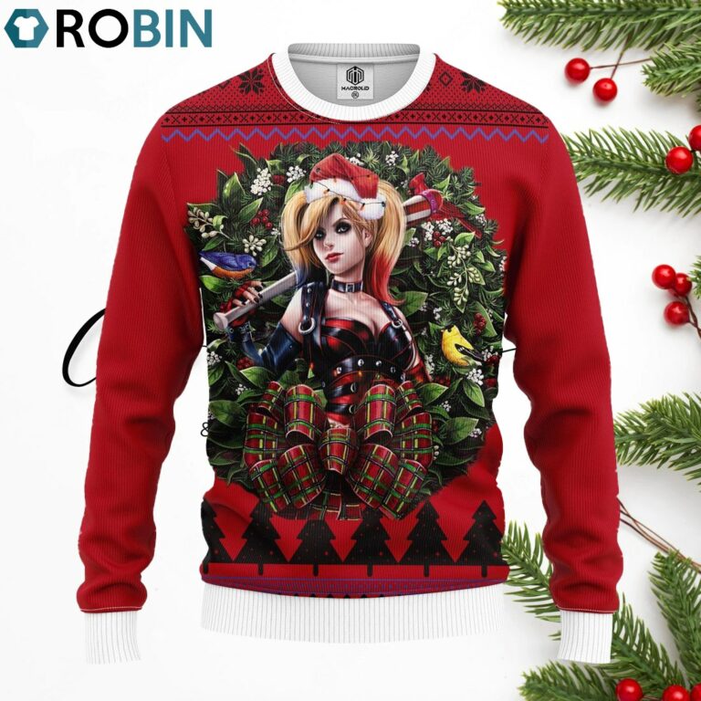 Harley Quinn Arkham Noel Merry Christmas Ugly Christmas Sweater