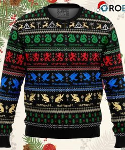 Harry Potter Hogwarts Houses Ugly Christmas Sweatshirt, Sweater
