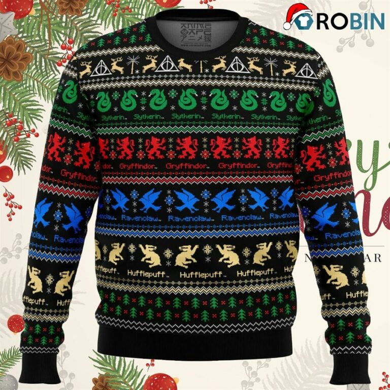 Harry Potter Hogwarts Houses Ugly Christmas Sweatshirt, Sweater