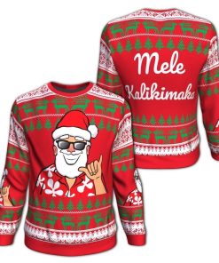 Hawaii Santa Claus Funny Ugly Sweatshirt, Sweater
