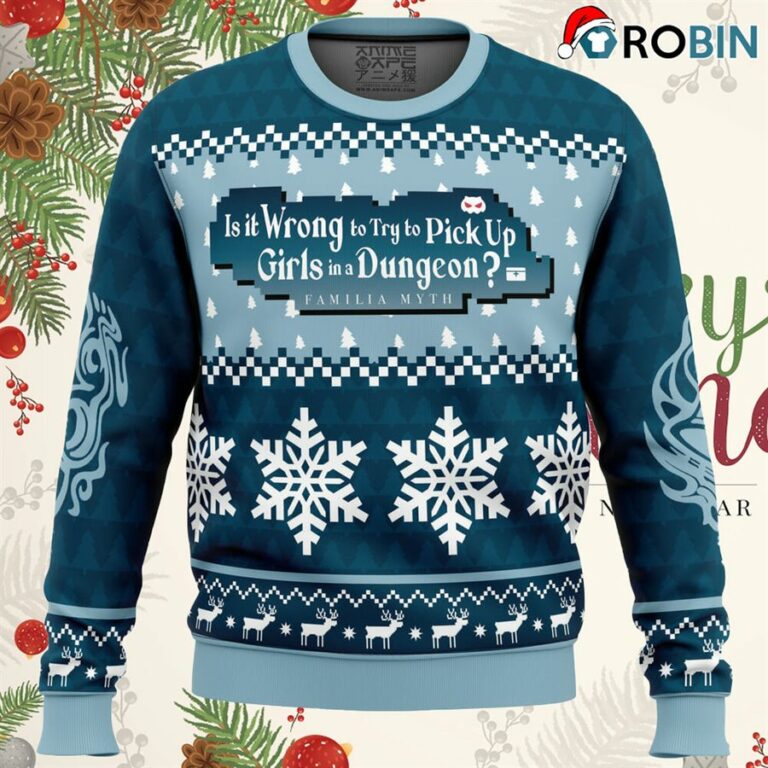 Hestia Familia Emblem Danmachi Ugly Christmas Sweatshirt, Sweater
