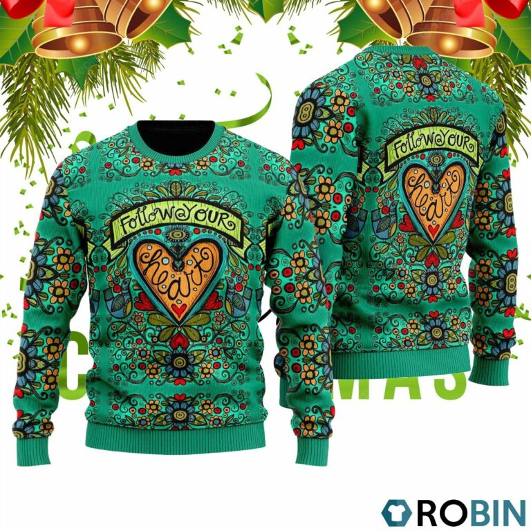 Hippie Follow Your Heart 3D Print Ugly Christmas Sweater RB2077