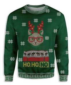 Ho Ho No Cat Christmas Ugly Sweatshirt, Sweater