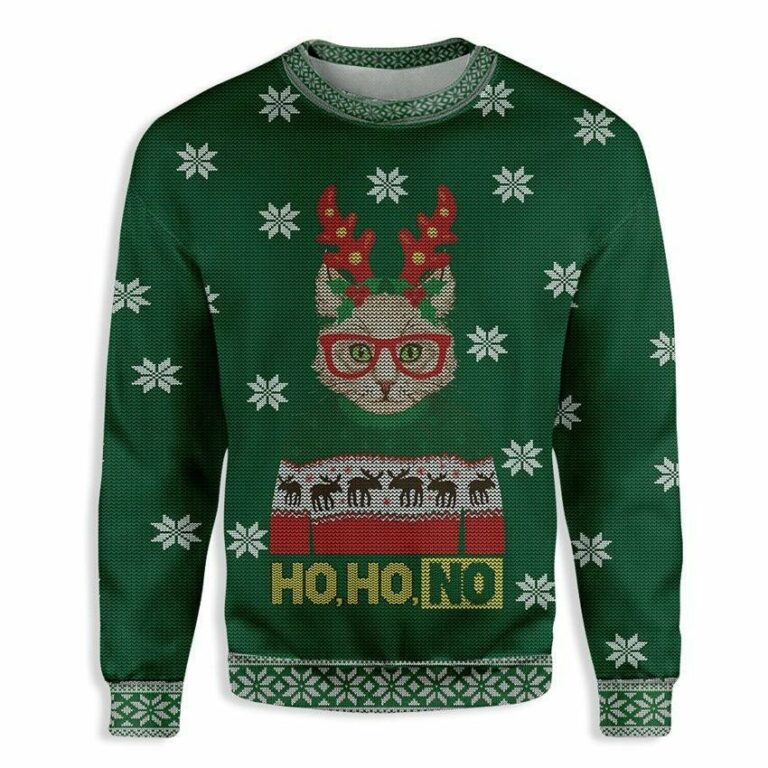 Ho Ho No Cat Christmas Ugly Sweatshirt, Sweater