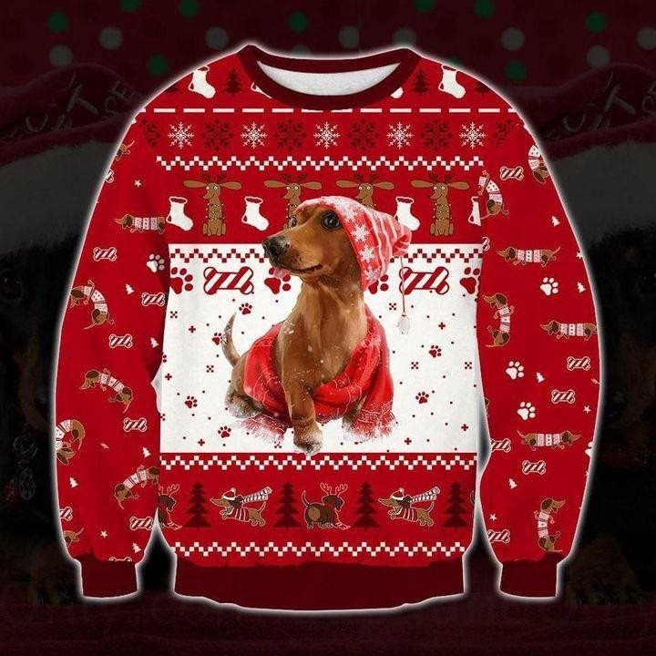 Holiday Dachshund Christmas Ugly Sweatshirt, Sweater - RobinPlaceFabrics