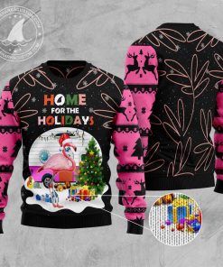 home for the holidays flamingo ugly sweatshirt sweater 3 gk5msk