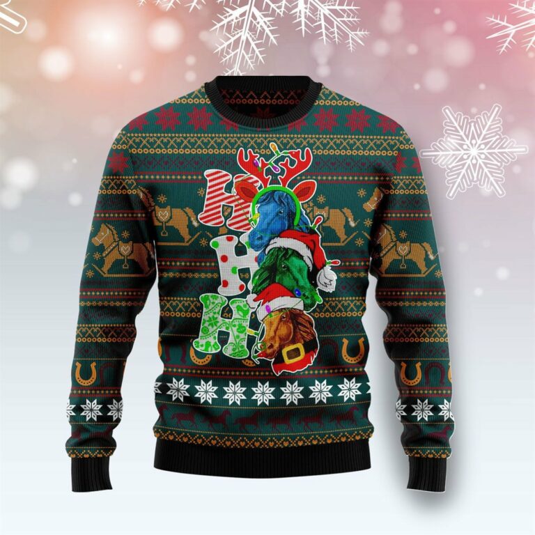 Horse Ho Ho Ho Christmas Ugly Sweatshirt, Sweater