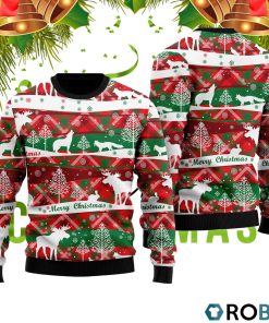 Howling Wolf In Snow Forest Pattern Ugly Christmas Sweater RB2073