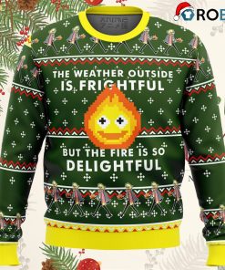 Howls Moving Castle Calcifer Fire Is So Delightful Ugly Christmas Sweater