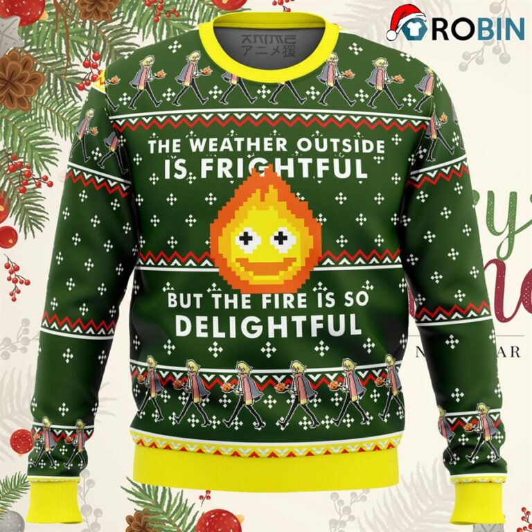Howls Moving Castle Calcifer Fire Is So Delightful Ugly Christmas Sweater