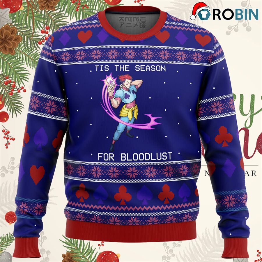 Hunter X Hunter Hisoka Tis The Season For Bloodlust Ugly Christmas Sweatshirt, Sweater