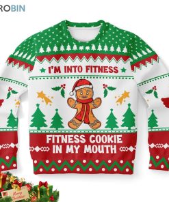 i am into fitness fitness cookie in my mouth gingerbread ugly christmas sweatshirt sweater 1 c2khyb