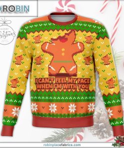 i cant feel my face when im with you funny ugly christmas sweater 104 jlL3q