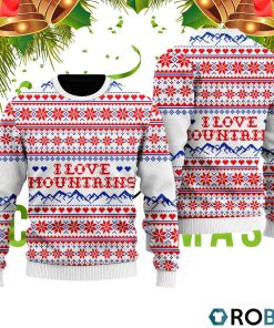 I Love Mountains Pattern Ugly Christmas Sweater RB2032