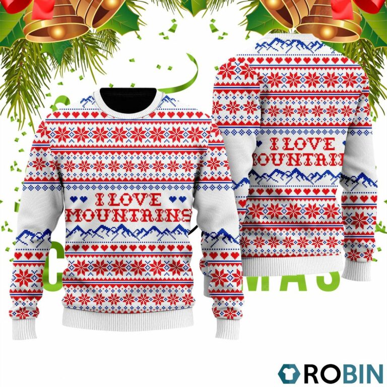 I Love Mountains Pattern Ugly Christmas Sweater RB2032