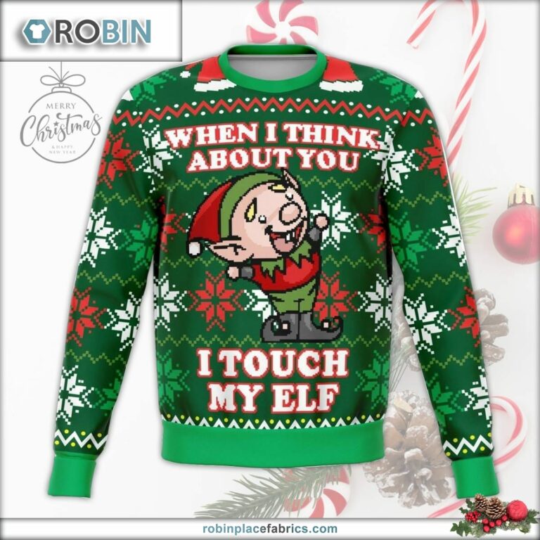 I Touch My Elf Offensive Ugly Christmas Sweater
