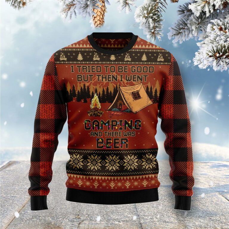 I Tried To Be Good But Then I Went Camping Christmas Ugly Sweatshirt, Sweater