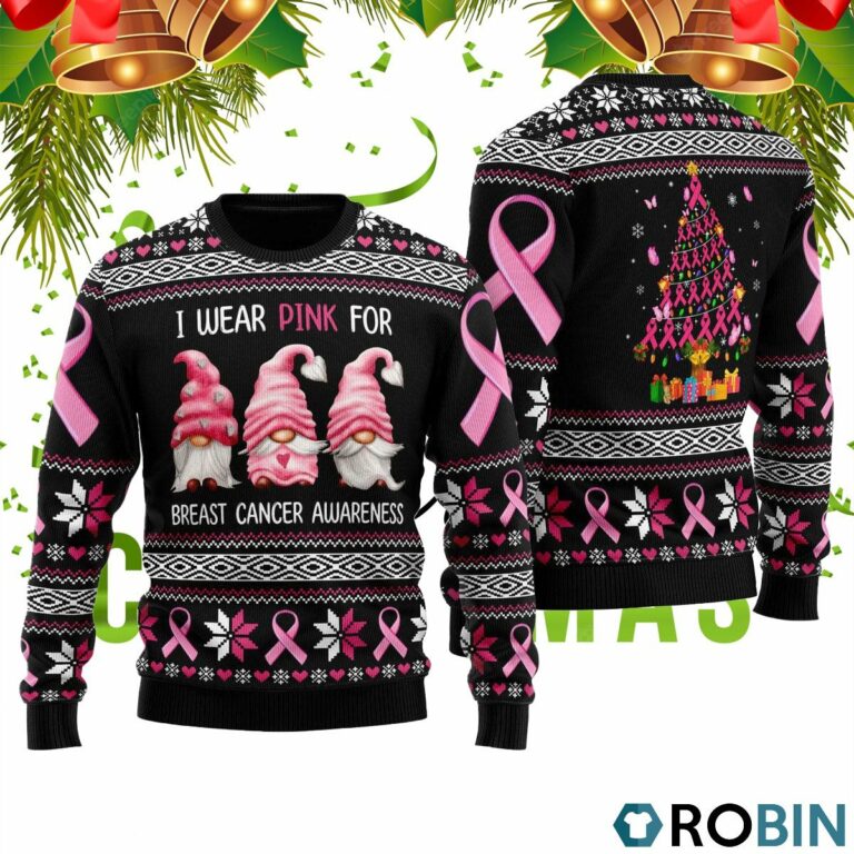 I Was Pink For Breast Cancer Awareness 3D Print Ugly Christmas Sweater RB4544