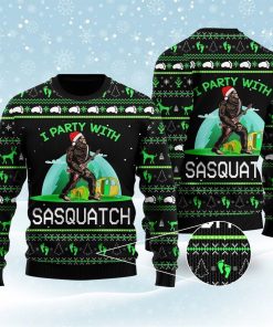 Im Party With Sasquatch Camping Christmas Ugly Sweatshirt, Sweater